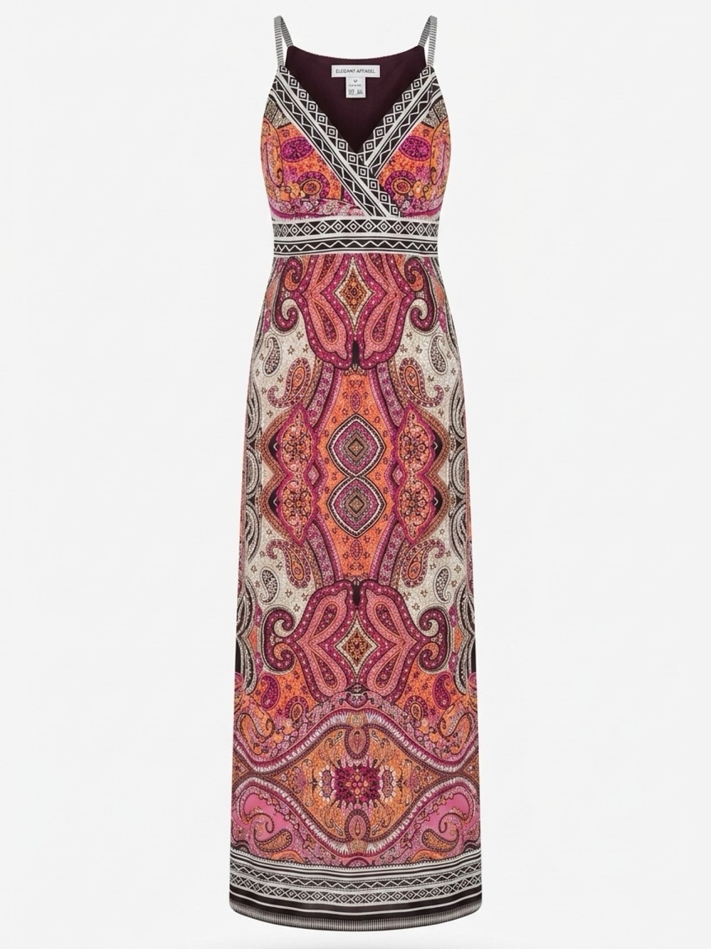 Christopher & Banks Paisley Maxi Dress in Pink and Orange